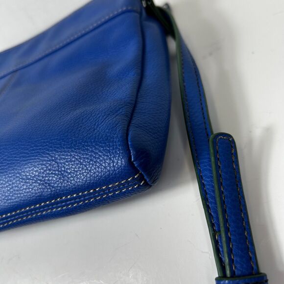 Tignanello Functionista Bright Blue Pebble Leather Organizer Crossbody Bag - Picture 12 of 15